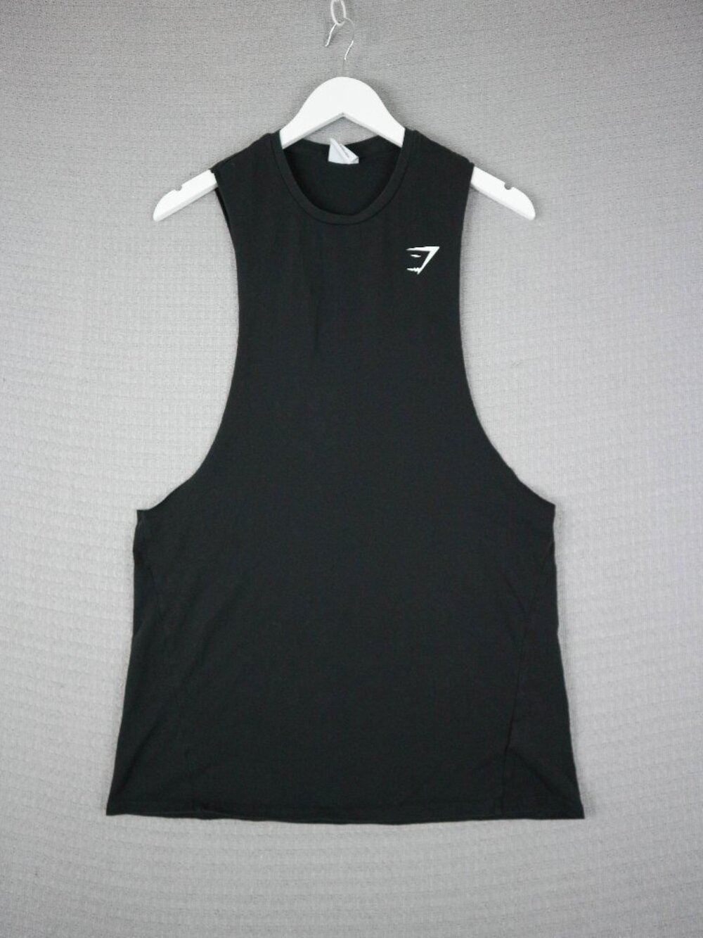 Gym Shark Cut Off Tee Mens Medium Black Gym Shirt